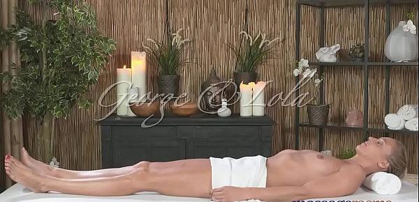  Massage Rooms Tall horny blonde sucks and fucks her way to multiple orgasms